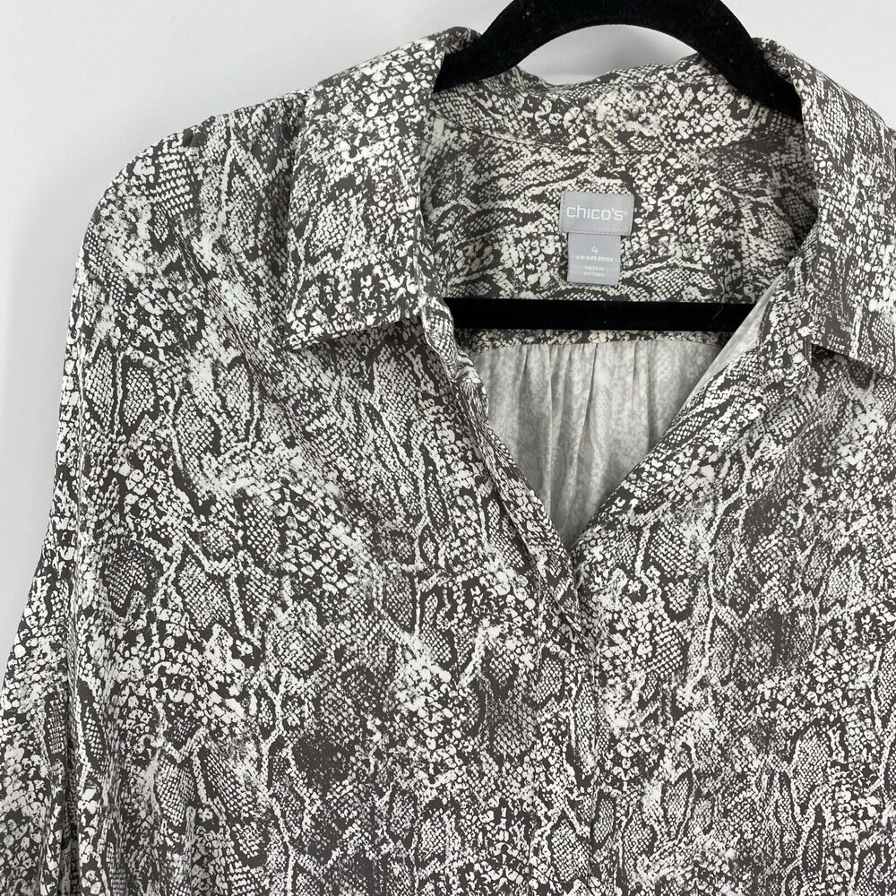 Chicos 4 Top Size Xxl Gray Python Pattern Sandwas… - image 2